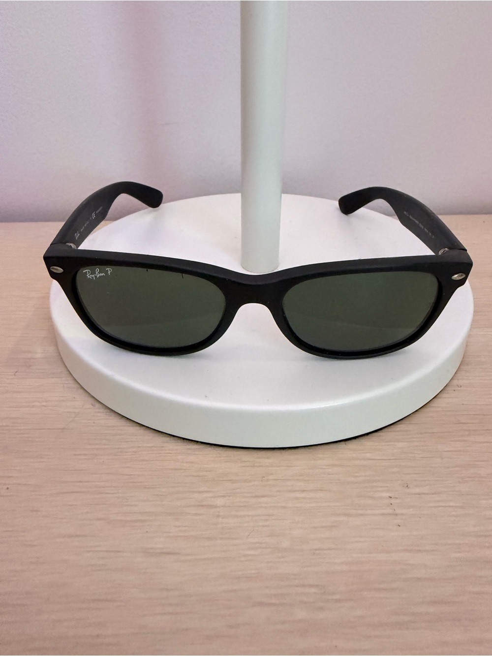 Ray-Ban Black Frame Sunglasses with Green Lenses